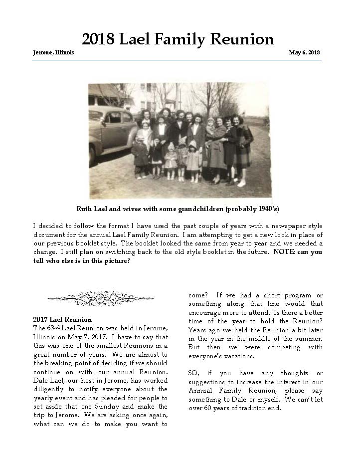 2018 Reunion Newspaper